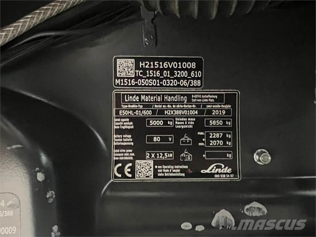 Linde E 50HL-01 Elektrische heftrucks