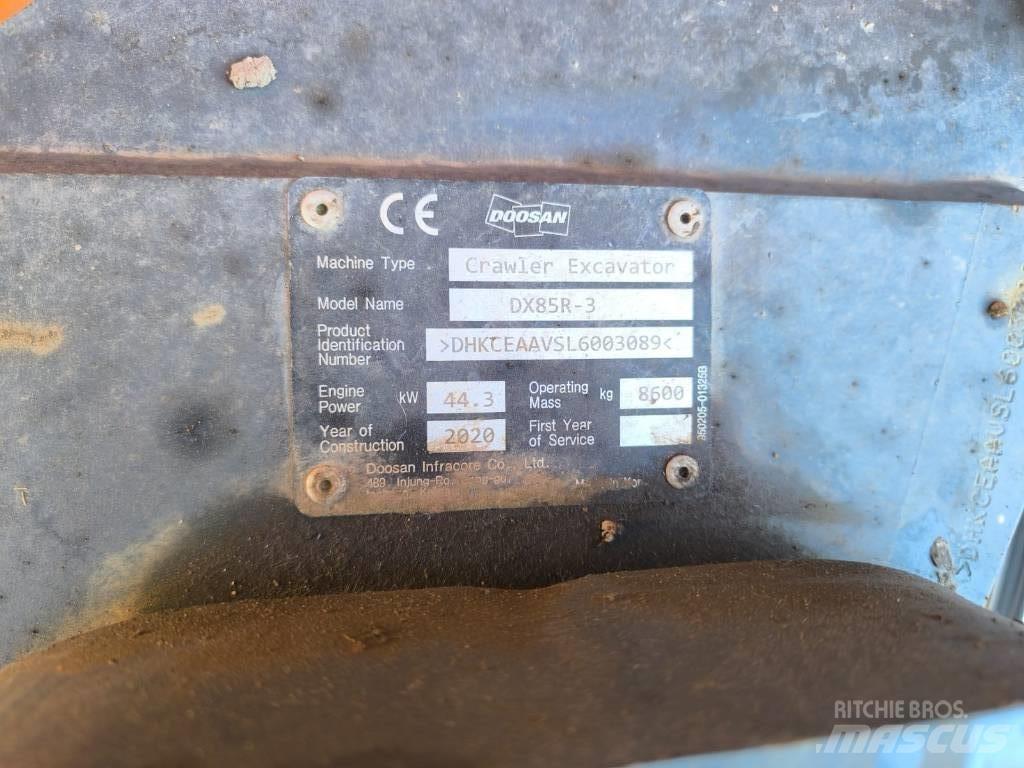 Doosan DX 85 R-3 Midigraafmachines 7t - 12t