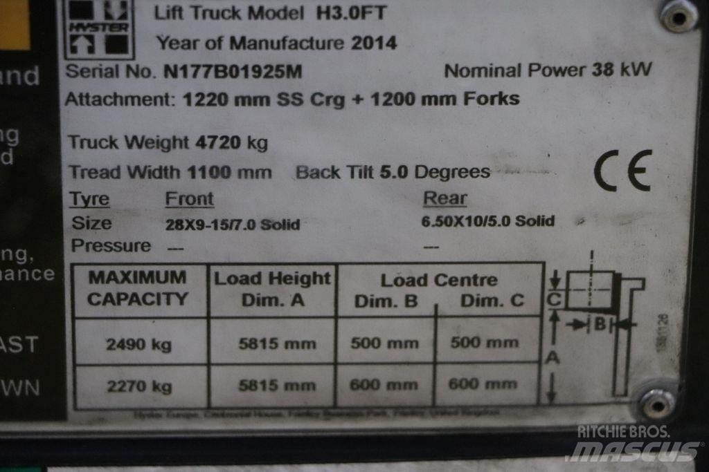 Hyster H3.0FT LPG heftrucks