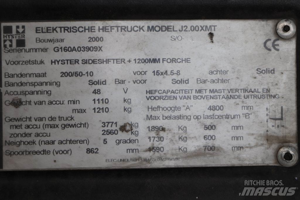 Hyster J2.00XMT Elektrische heftrucks