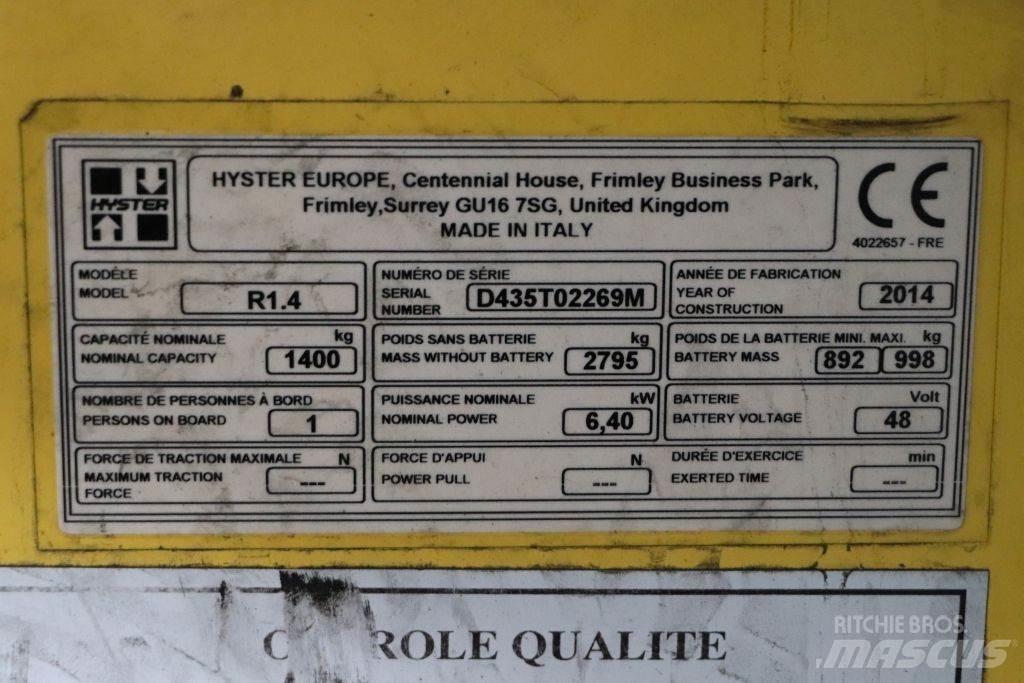 Hyster R1.4 Reachtruck voor hoog niveau