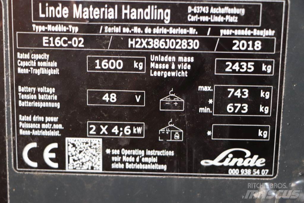 Linde E16C-02 Elektrische heftrucks