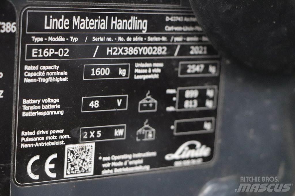 Linde E16P-02 Elektrische heftrucks