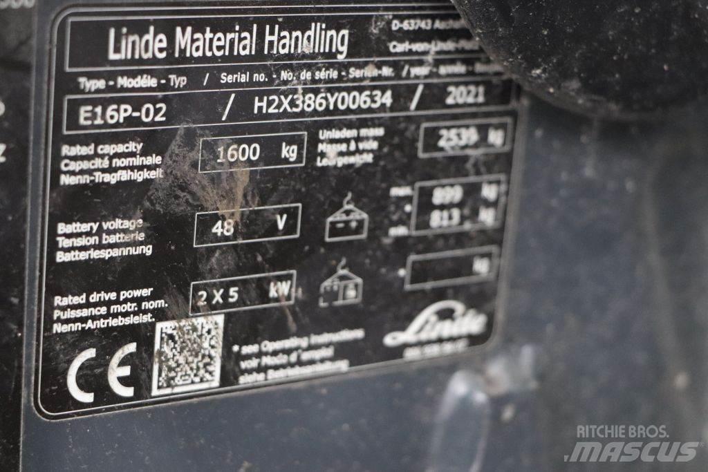Linde E16P-02 Elektrische heftrucks