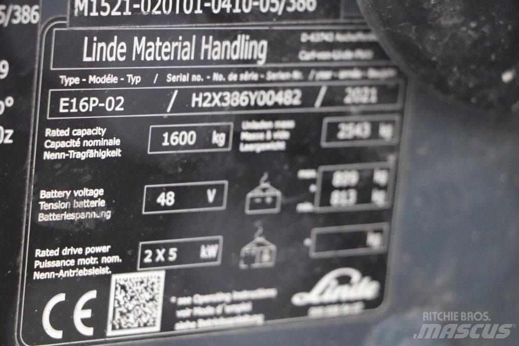 Linde E16P-02 Elektrische heftrucks