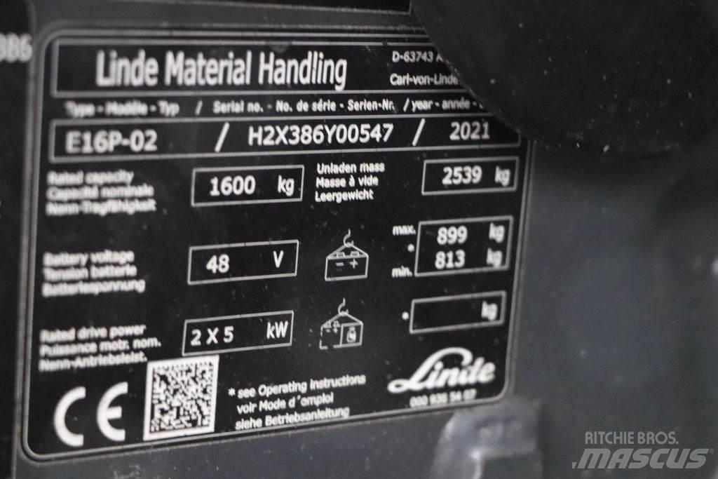 Linde E16P-02 Elektrische heftrucks