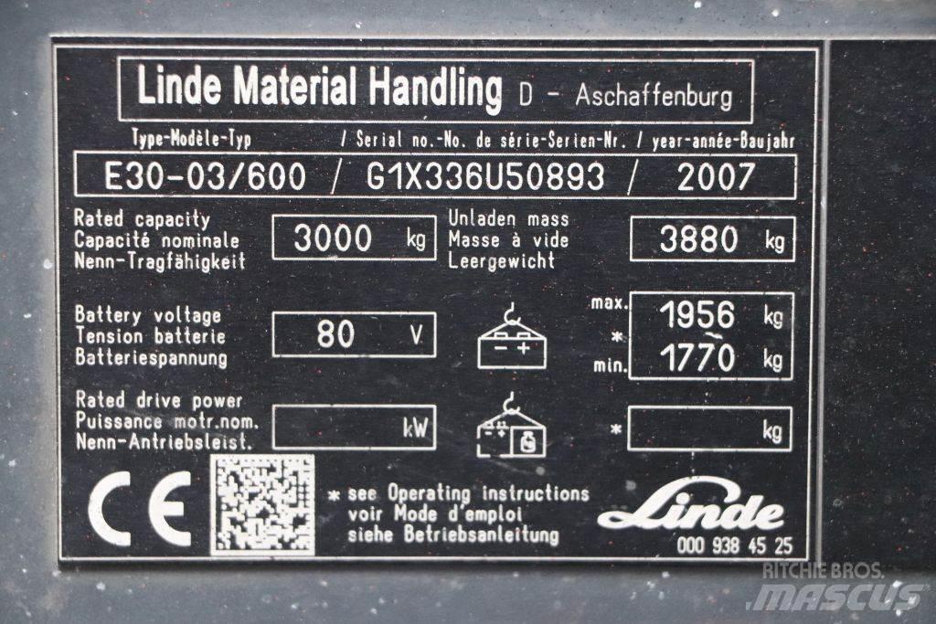 Linde E30S-03/600 Elektrische heftrucks