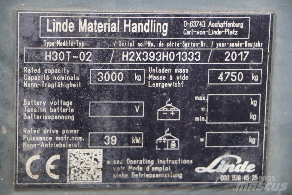 Linde H30T-02 LPG heftrucks