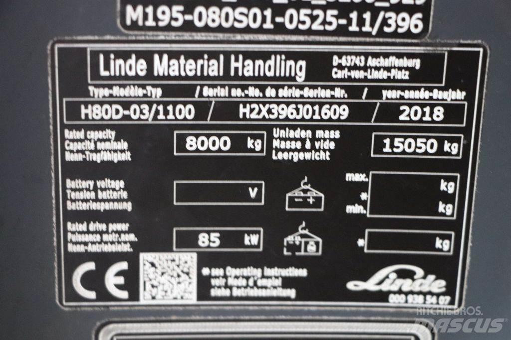 Linde H80D-03/1100 Diesel heftrucks
