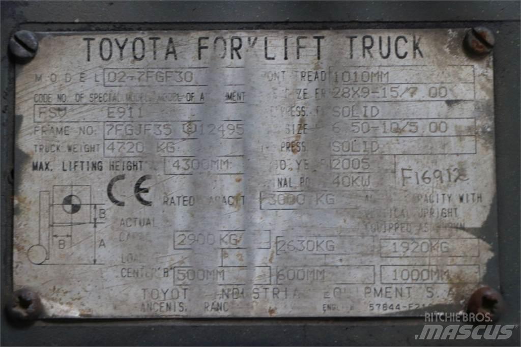 Toyota 02-7FGF30 LPG heftrucks