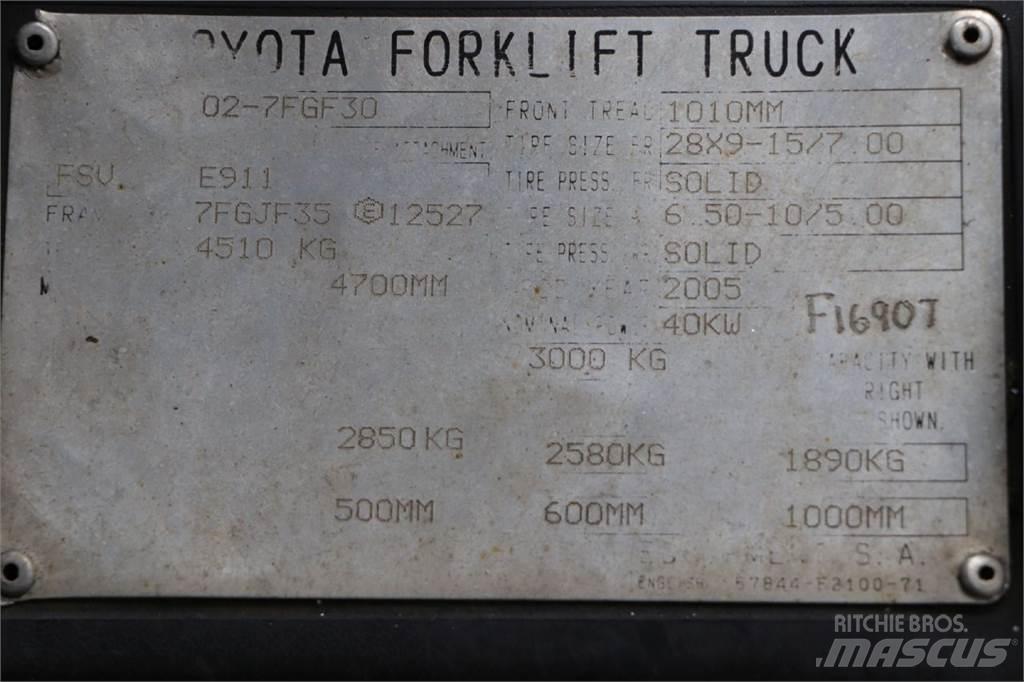 Toyota 02-7FGF30 LPG heftrucks