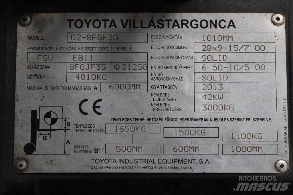 Toyota 02-8FGF30 LPG heftrucks