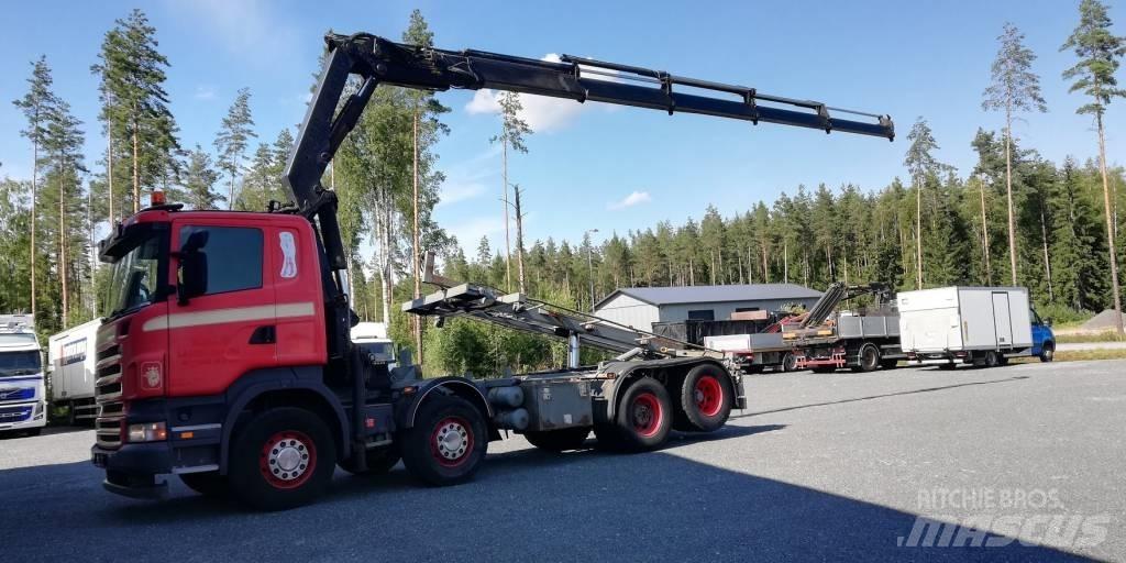 Scania R420 Vlakke laadvloer met kraan