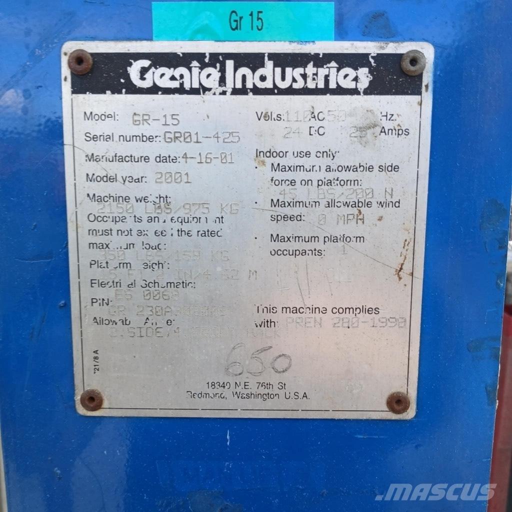 Genie GR 15 Zelfrijdende knikarm hoogwerker