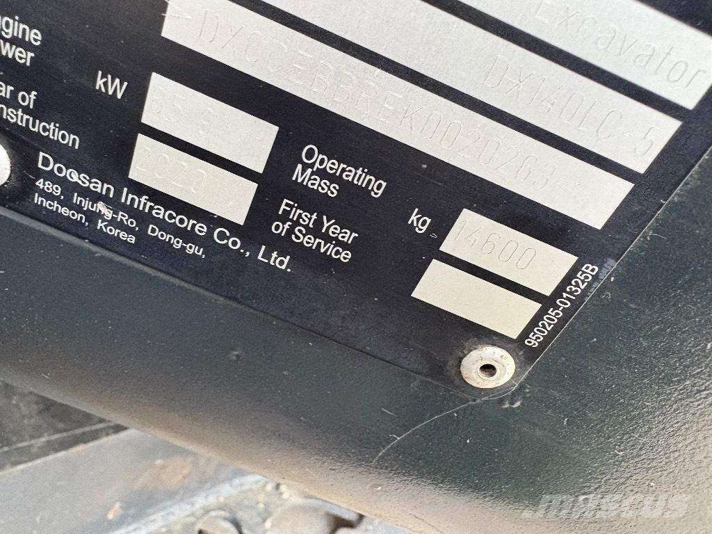 Doosan DX 140 LC Rupsgraafmachines