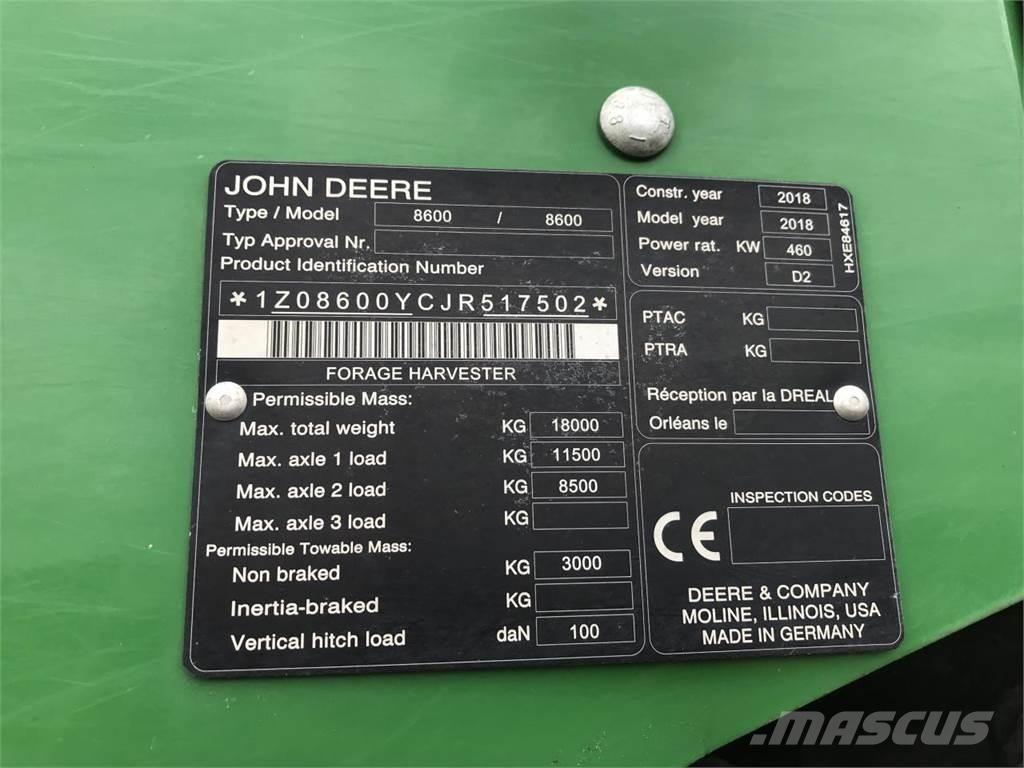 John Deere 8600 Zelfrijdende veldhakselaars