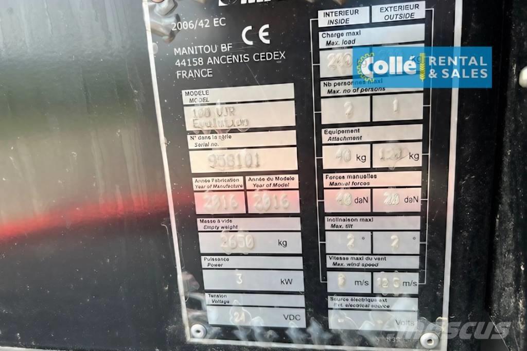 Manitou 100 VJR | 2014 Knikarmhoogwerkers