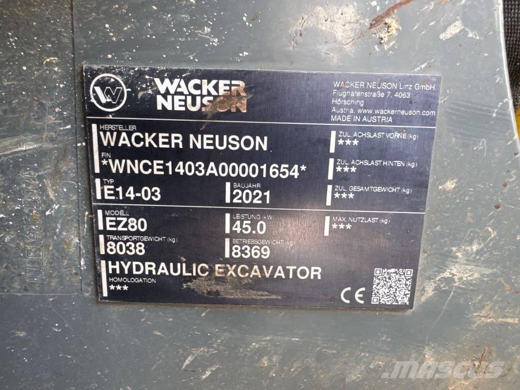 Wacker Neuson EZ80 Rupsgraafmachines