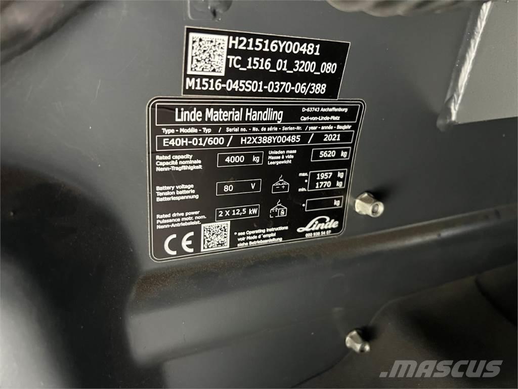 Linde E 40H-01 / 600 Elektrische heftrucks