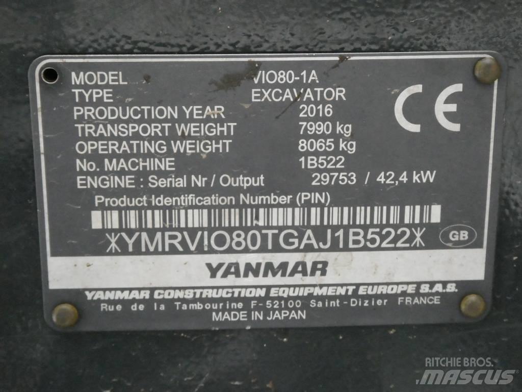 Yanmar Vio 80-1A Midigraafmachines 7t - 12t