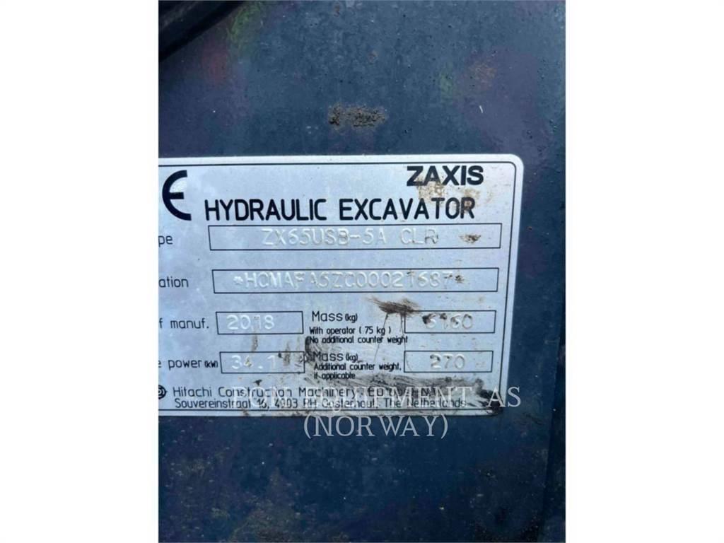 Hitachi ZX65 Rupsgraafmachines