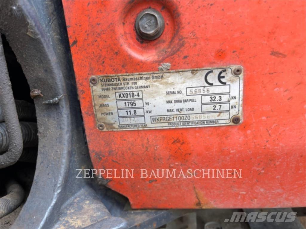 Kubota KX018-4 Rupsgraafmachines