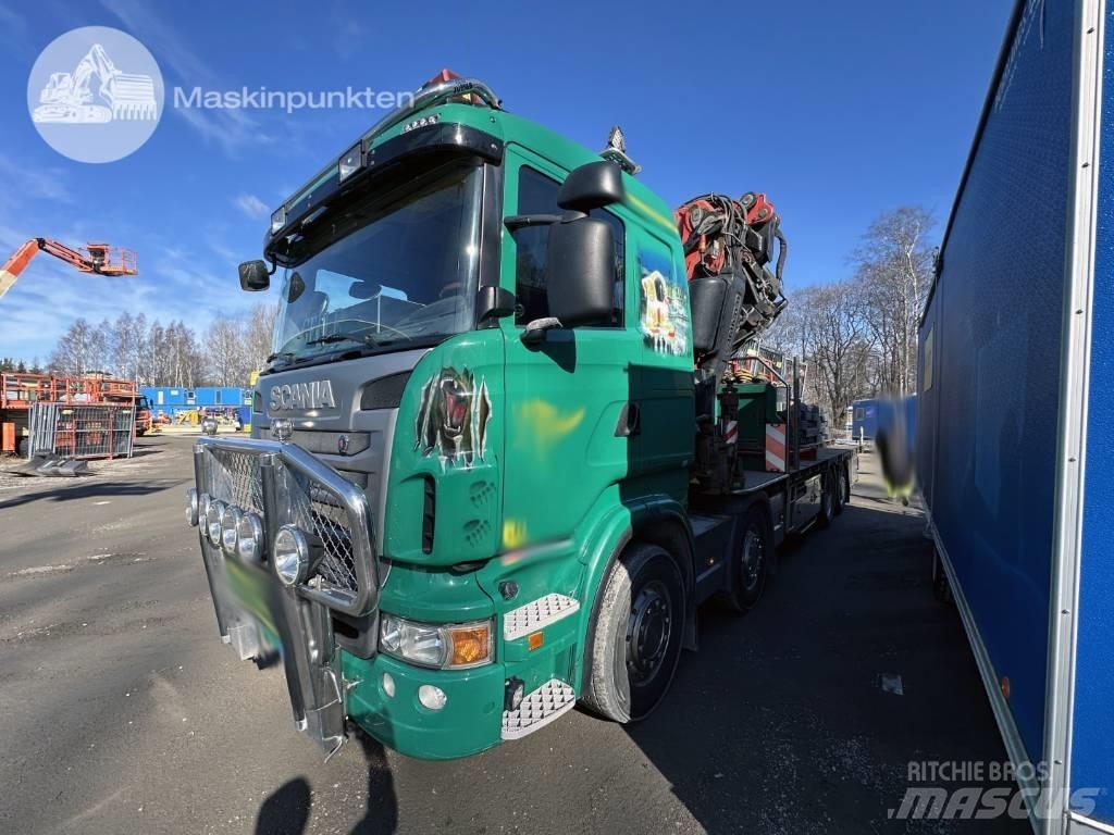 Scania R 440 LB Vlakke laadvloer met kraan