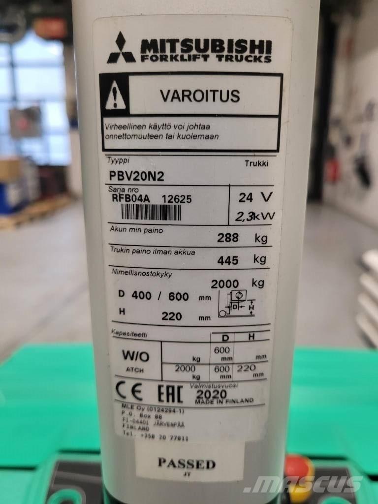 Mitsubishi PBV 20 N2 Pallettruck met meerij platform