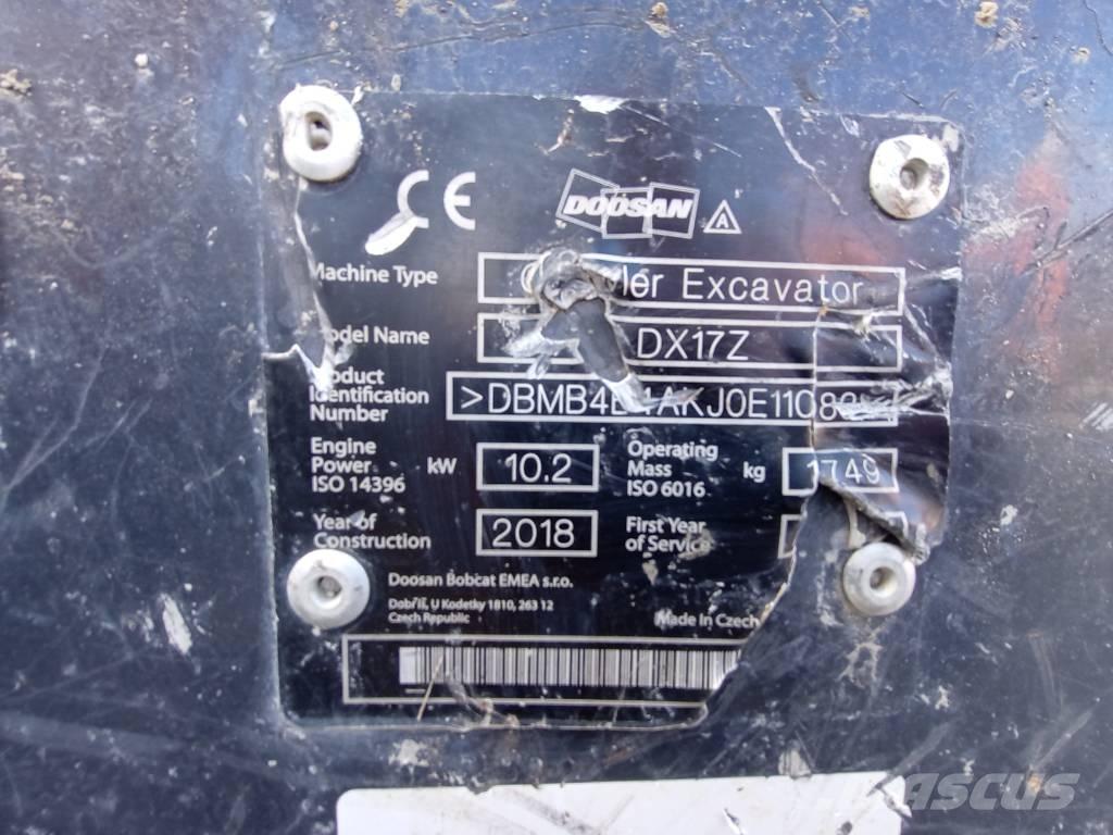 Doosan DX 17 Minigraafmachines < 7t