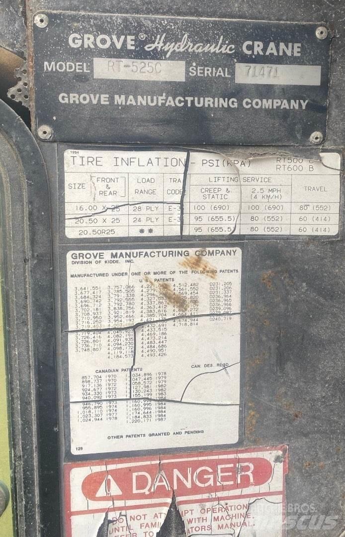 Grove RT525C Ruw terrein kranen