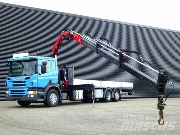 Scania P320 + Effer Vlakke laadvloer met kraan