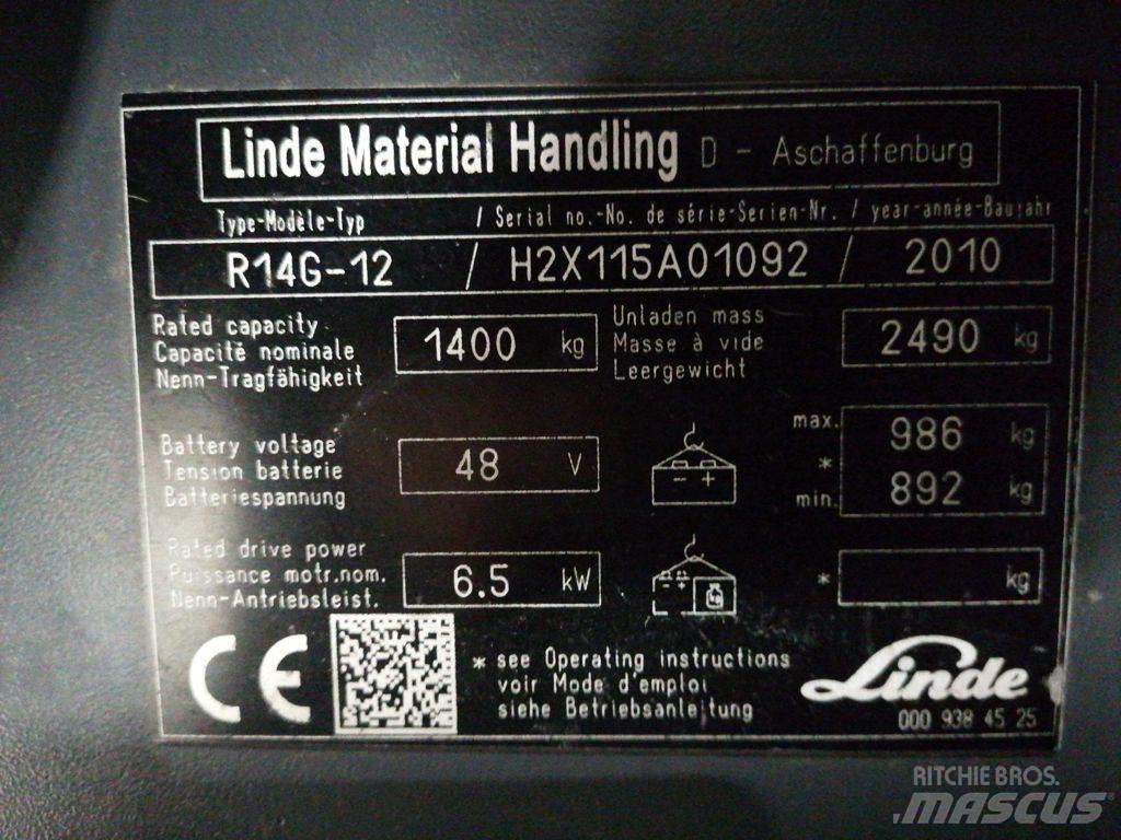 Linde R14G-12 Reachtruck voor hoog niveau