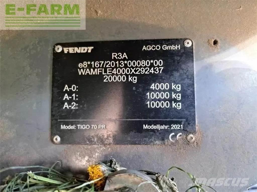 Fendt tigo 70 pr Overige opleggers