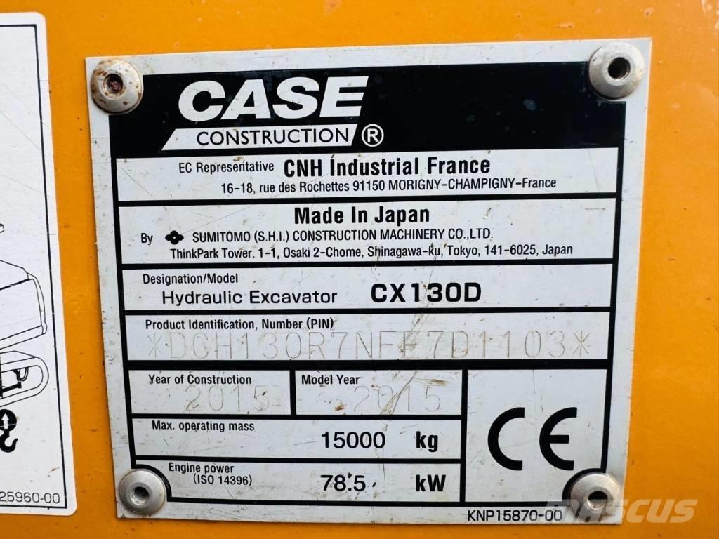 CASE CX 130 D Rupsgraafmachines