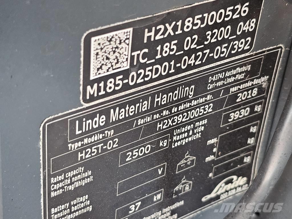 Linde H25T-02 LPG heftrucks