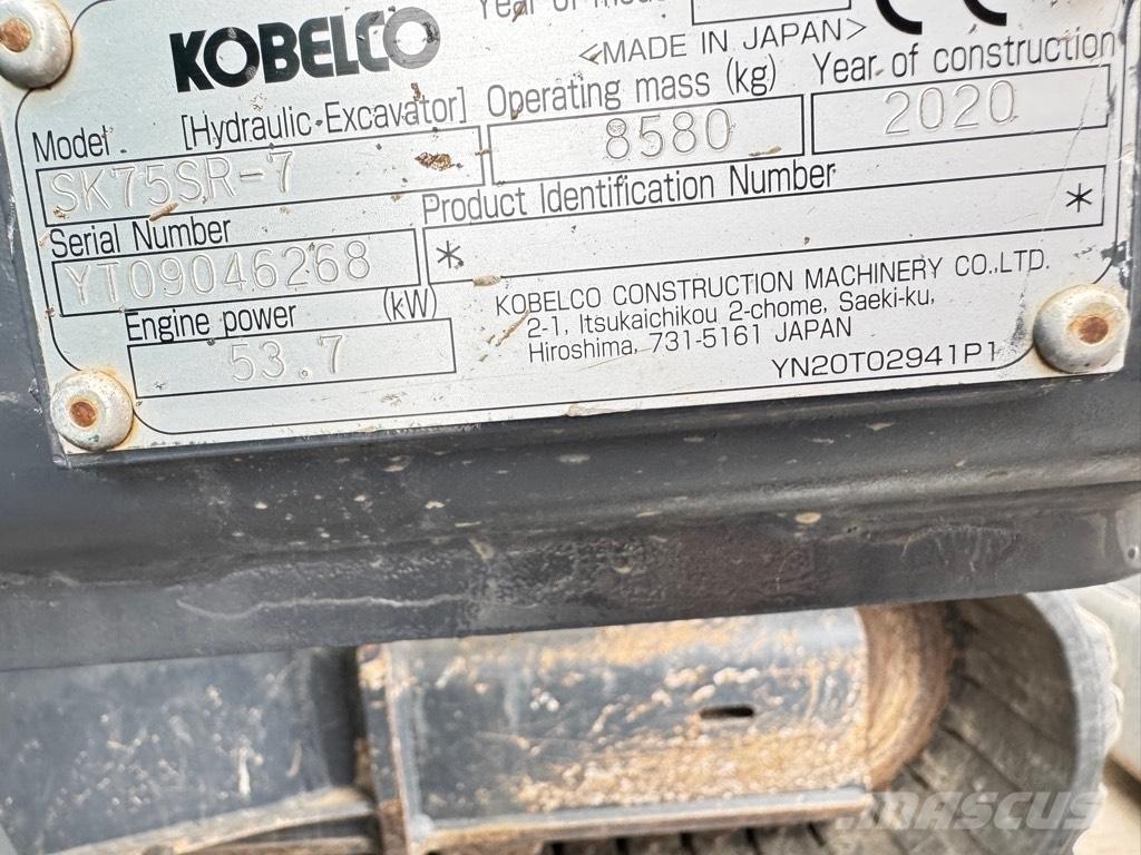 Kobelco SK75SR-7 Midigraafmachines 7t - 12t