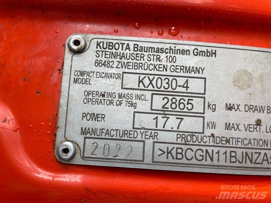 Kubota KX 030-4 Minigraafmachines < 7t
