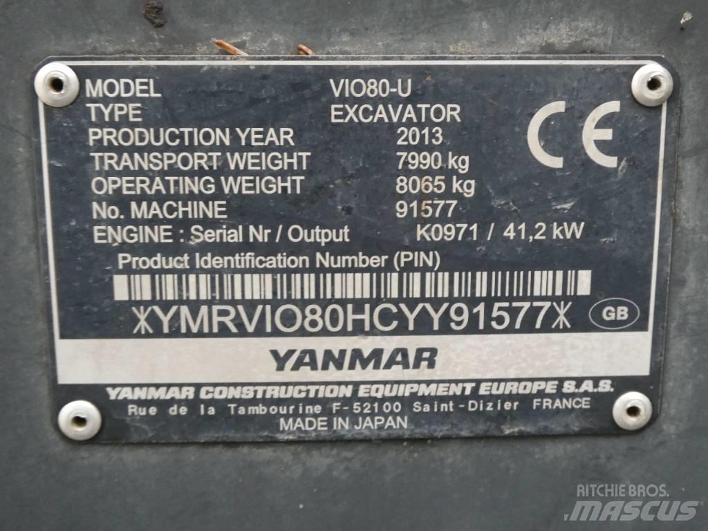 Yanmar Vio 80 U Midigraafmachines 7t - 12t