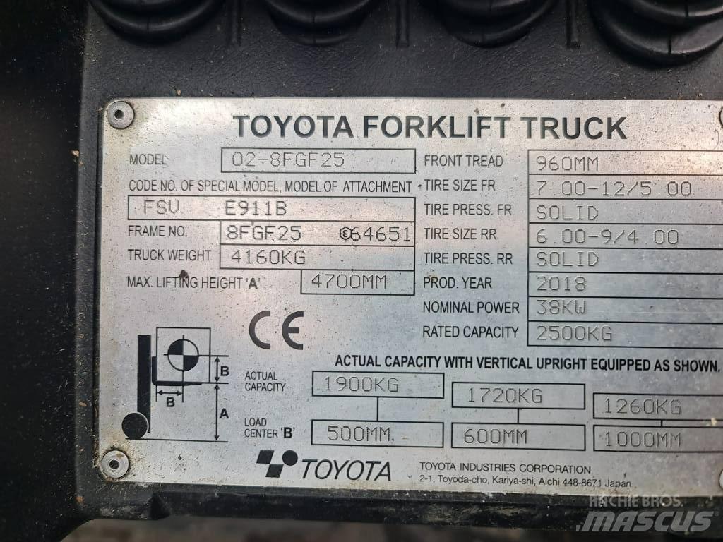 Toyota 02-8 FGF25 LPG heftrucks