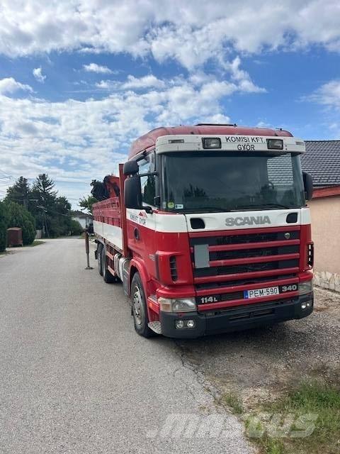 Scania R 114 Vlakke laadvloer met kraan