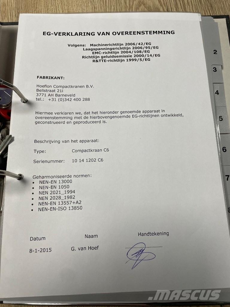 Hoeflon C 6 SOLD Minikranen