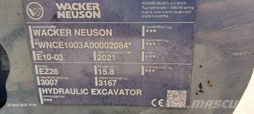 Wacker Neuson EZ 26 Rupsgraafmachines