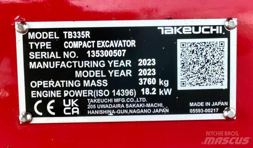 Takeuchi TB 335R V3 Minigraafmachines < 7t