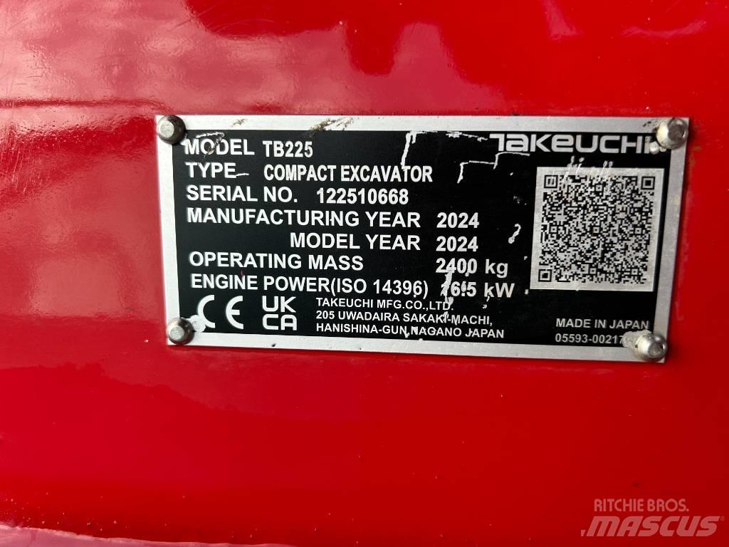 Takeuchi TB 225A V5 Minigraafmachines < 7t