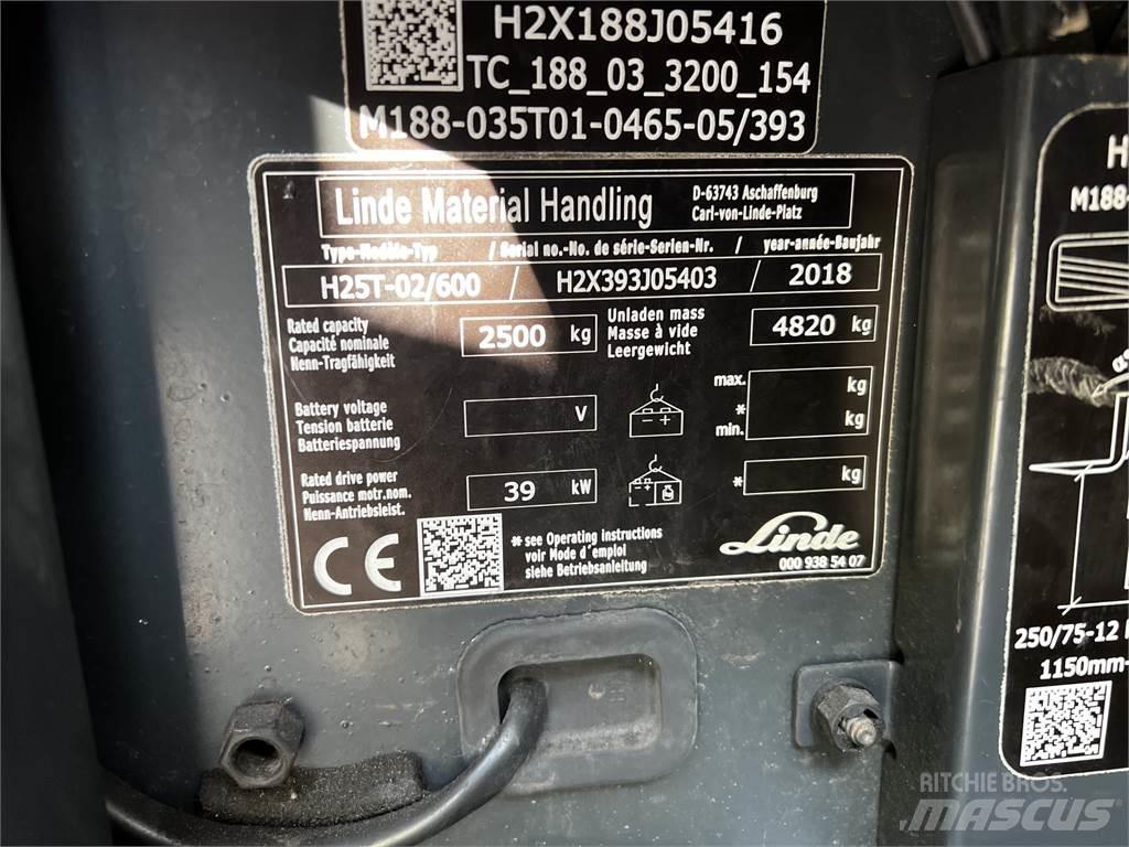 Linde H25T/600 LPG heftrucks