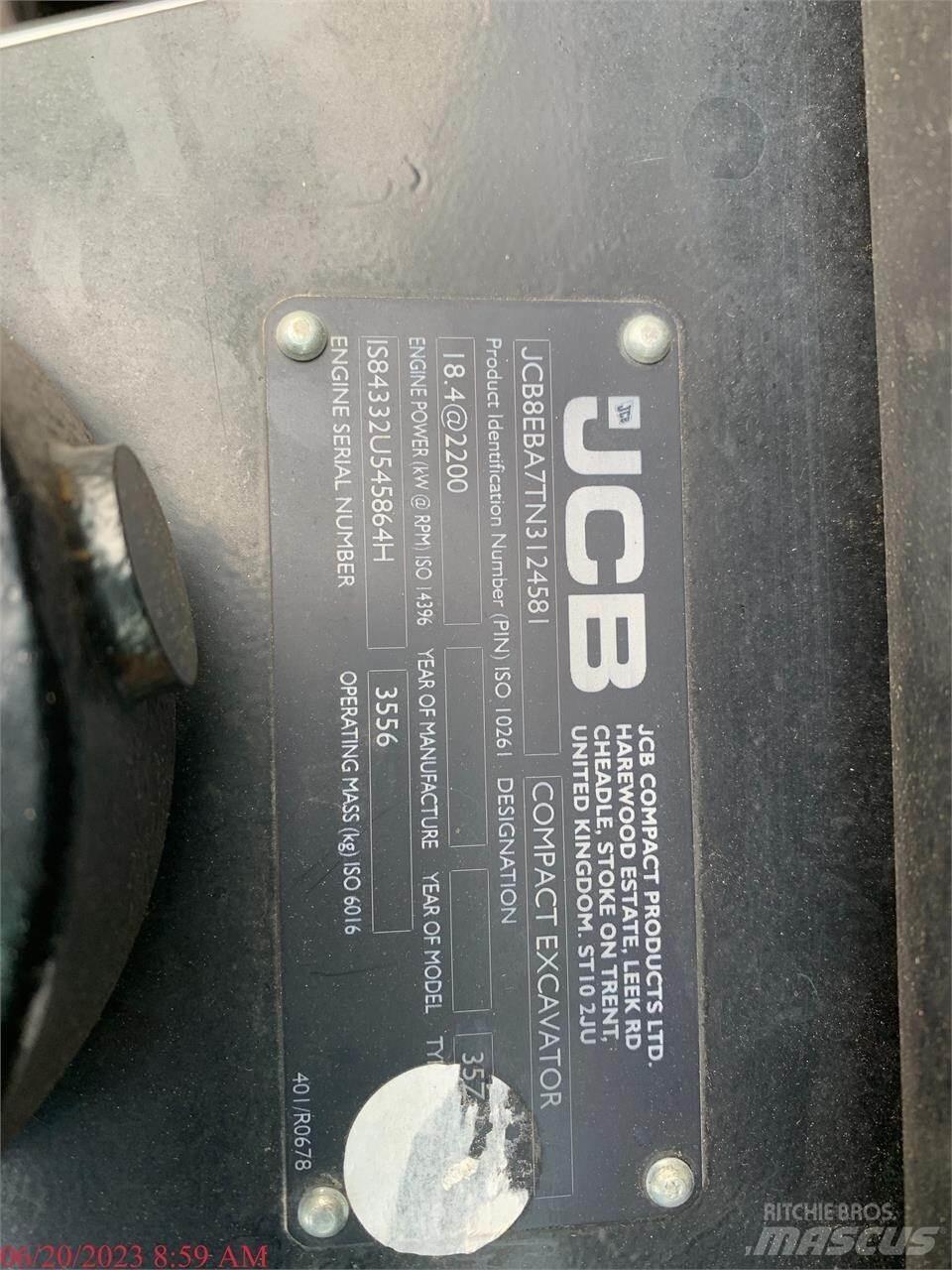 JCB 35Z-1 Minigraafmachines < 7t