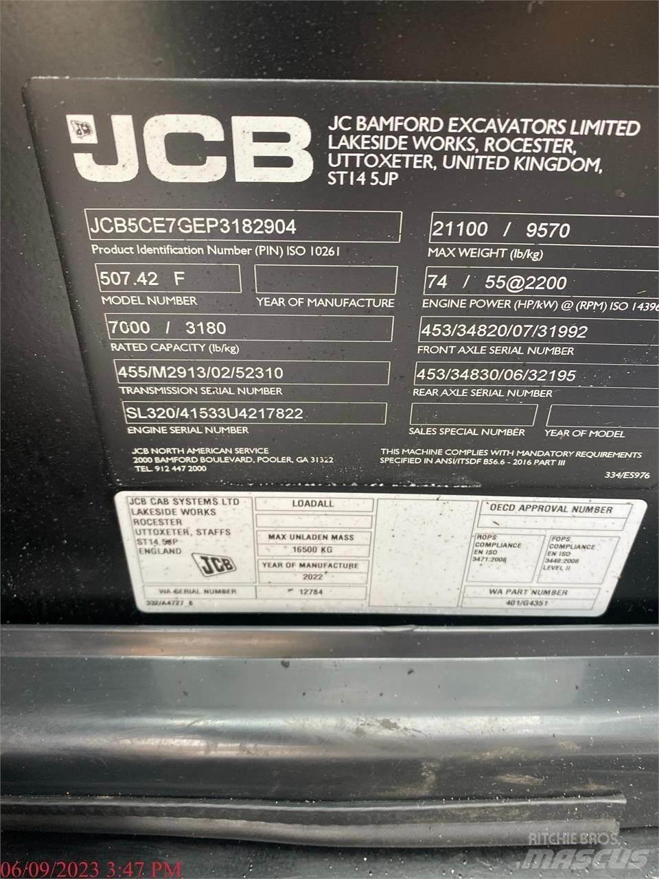 JCB 507-42 Verreikers