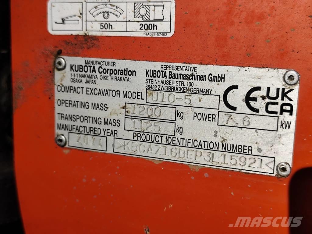 Kubota U 10-5 Minigraafmachines < 7t