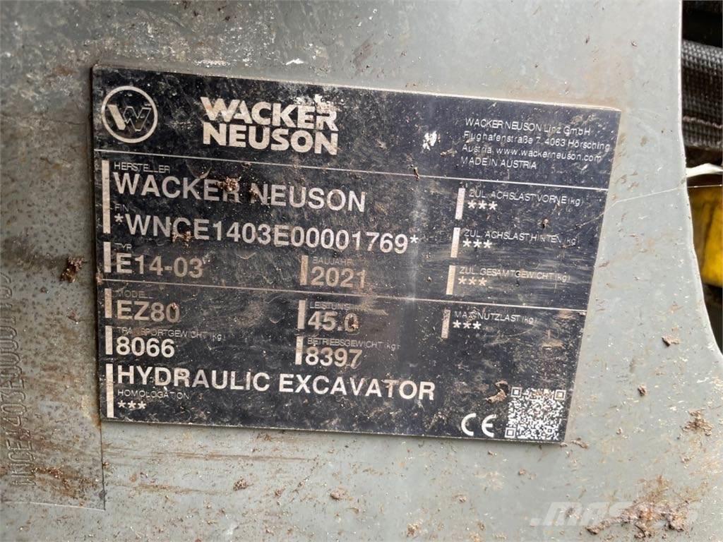 Wacker Neuson EZ80 Rupsgraafmachines