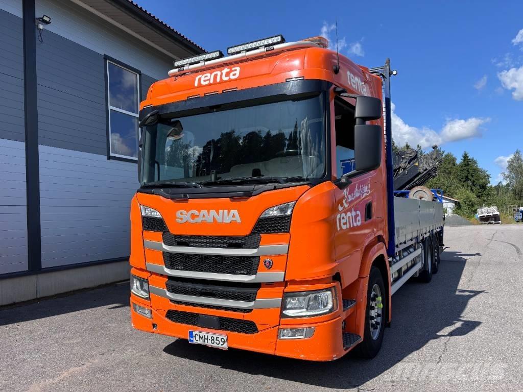 Scania G 410 Vlakke laadvloer met kraan